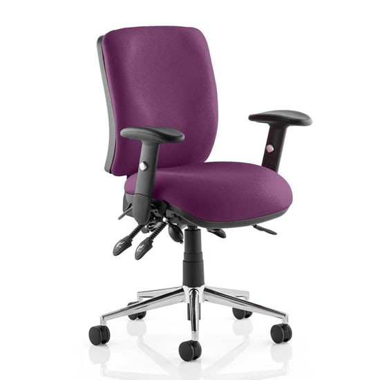 Product photograph of Chiro Medium Back Office Chair In Tansy Purple With Arms from Furniture in Fashion