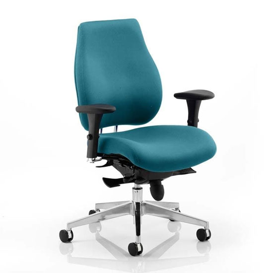 Product photograph of Chiro Plus Office Chair In Maringa Teal With Arms from Furniture in Fashion