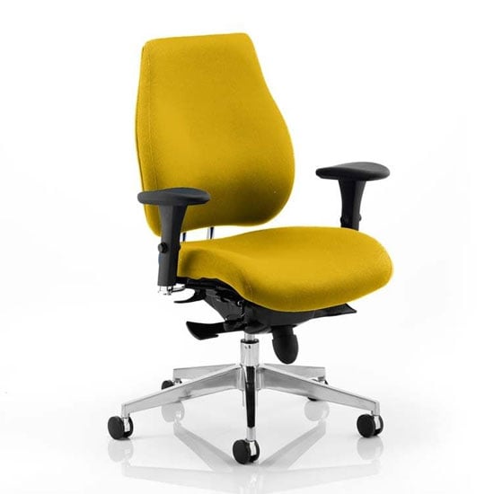 Product photograph of Chiro Plus Office Chair In Senna Yellow With Arms from Furniture in Fashion