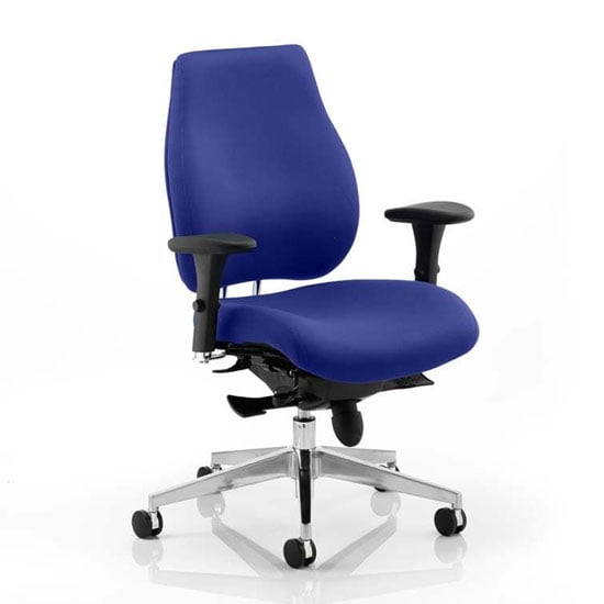View Chiro plus office chair in stevia blue with arms
