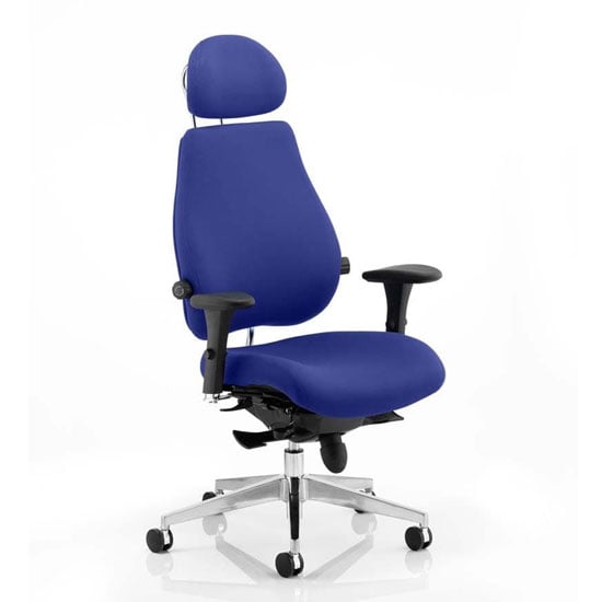 View Chiro plus ultimate headrest office chair in stevia blue