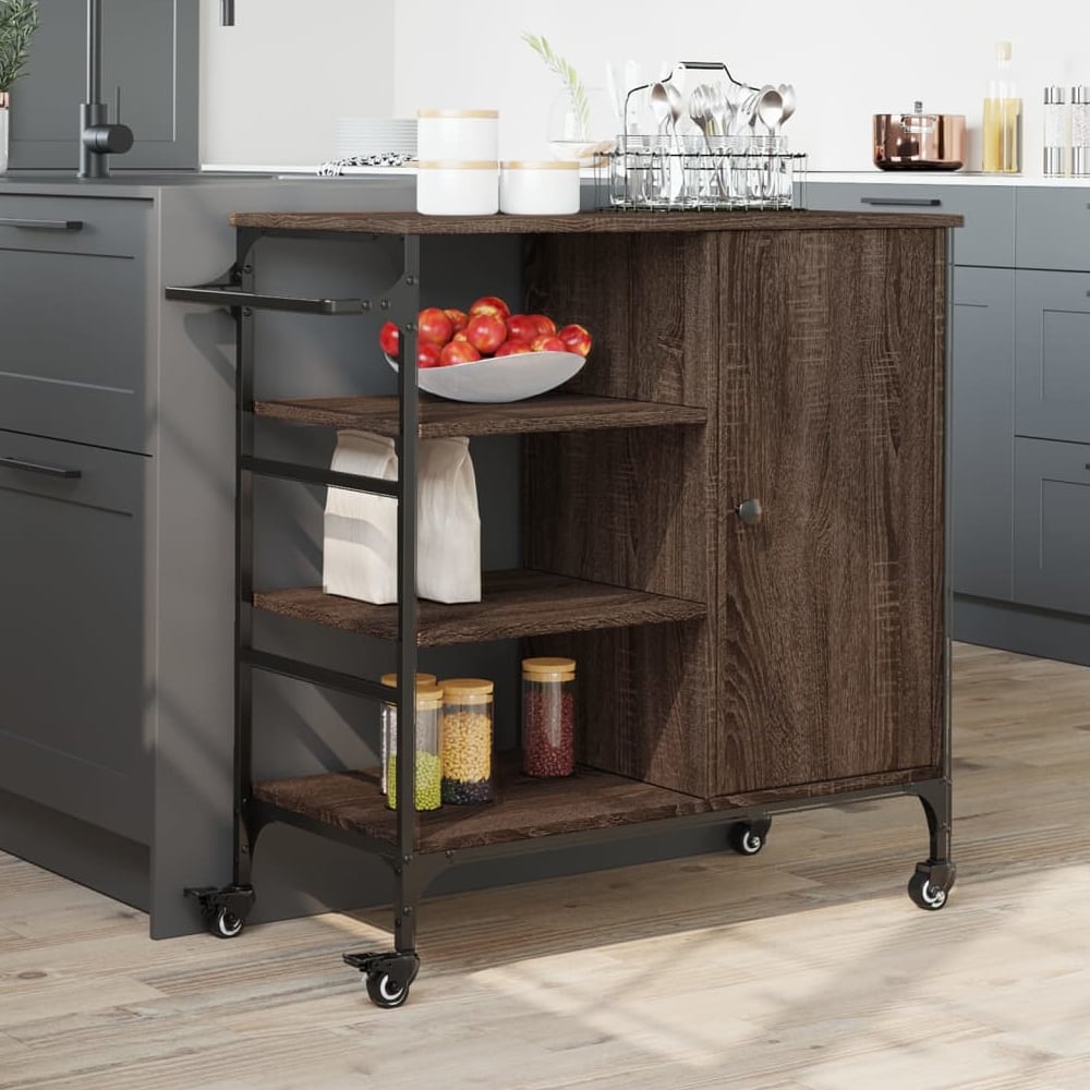 Read more about Choctaw wooden kitchen trolley with 1 door in brown oak