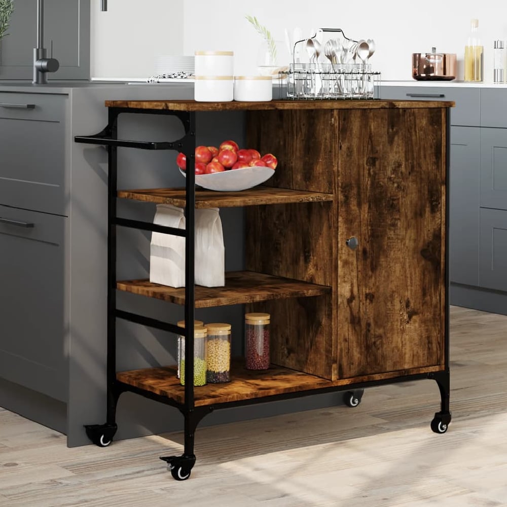 Read more about Choctaw wooden kitchen trolley with 1 door in smoked oak