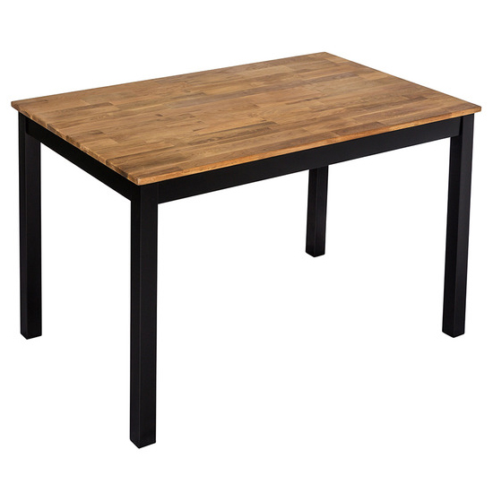 Product photograph of Chollerford Wooden Dining Table In Natural And Black from Furniture in Fashion
