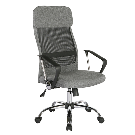 Product photograph of Chord High Back Fabric Home And Office Chair In Grey from Furniture in Fashion