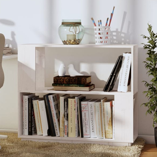 Read more about Ciniod pinewood bookcase and room divider in white