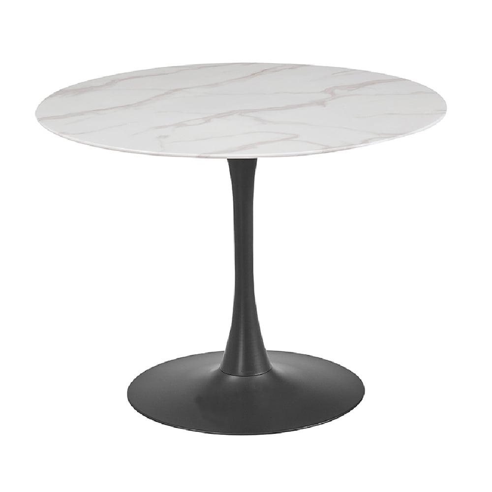 Product photograph of Circa Marble Small Round Dining Table In White from Furniture in Fashion