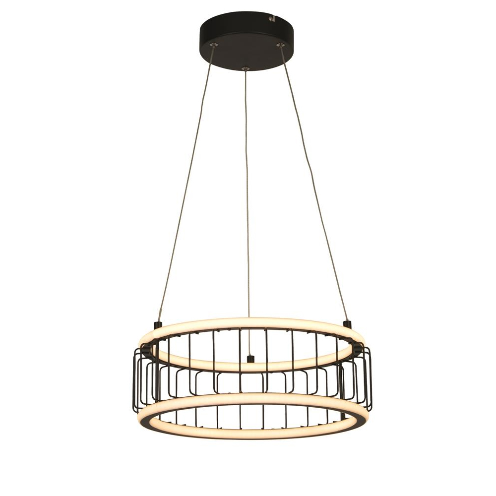 Product photograph of Circolo Led Cage Drum Pendant Light Small In Black And White from Furniture in Fashion