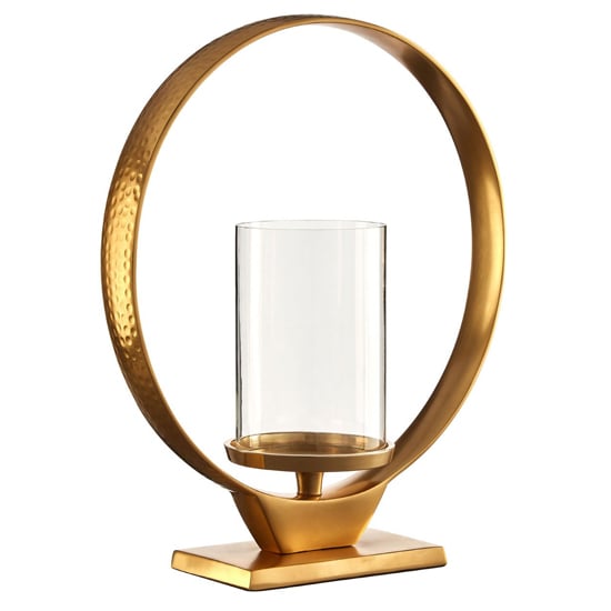 Photo of Circus medium glass candle holder with gold aluminium frame