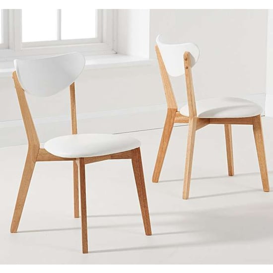 faux leather oak dining chairs