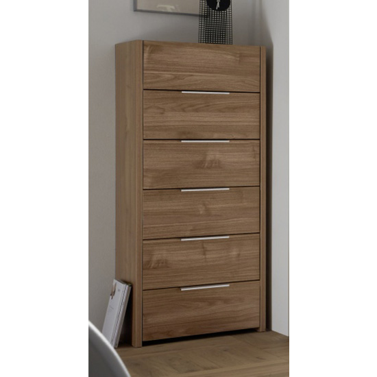 Read more about Civic narrow chest of drawers stelvio walnut with 6 drawers