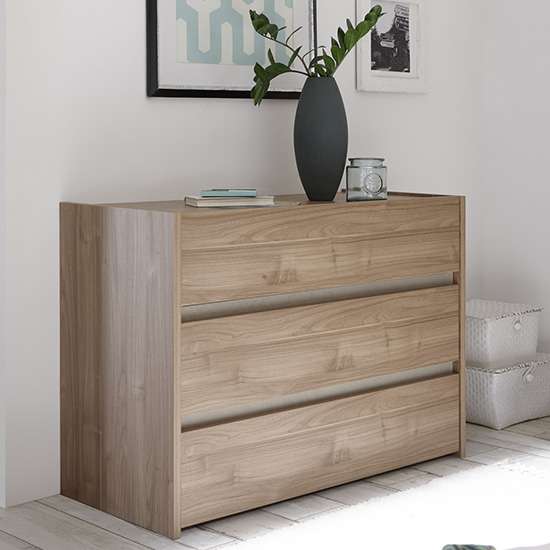 Read more about Civic wide chest of drawers stelvio walnut and clay effect