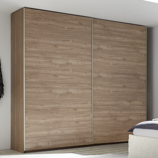 Read more about Civica wide wooden sliding door wardrobe in stelvio walnut