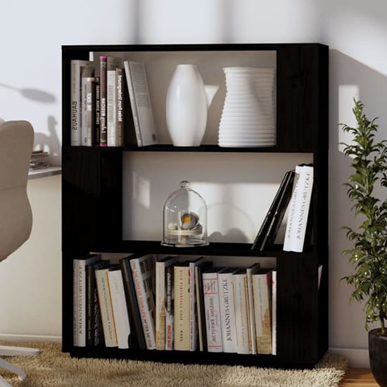 Read more about Civilla pinewood bookcase and room divider in black