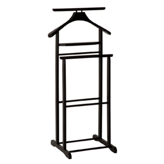 Product photograph of Clarkdale Wooden Valet Stand In Black from Furniture in Fashion