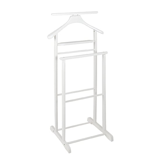 Product photograph of Clarkdale Wooden Valet Stand In White from Furniture in Fashion
