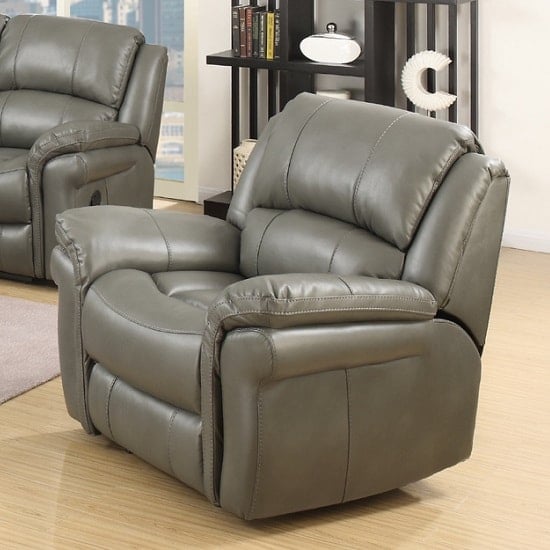 Read more about Claton recliner sofa chair in grey faux leather