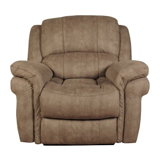 Read more about Claton recliner sofa chair in taupe leather look fabric