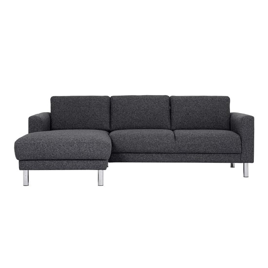 Product photograph of Clesto Fabric Upholstered Left Handed Corner Sofa In Anthracite from Furniture in Fashion