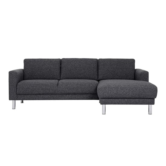 Product photograph of Clesto Fabric Upholstered Right Handed Corner Sofa In Anthracite from Furniture in Fashion