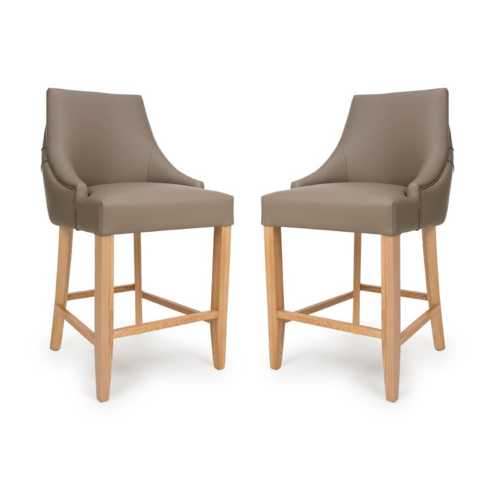 Read more about Clifton taupe faux leather counter bar chairs in pair