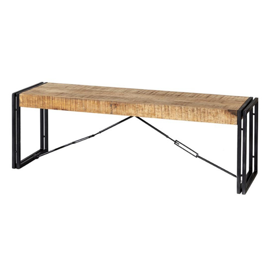 Photo of Clio industrial wooden dining bench in oak