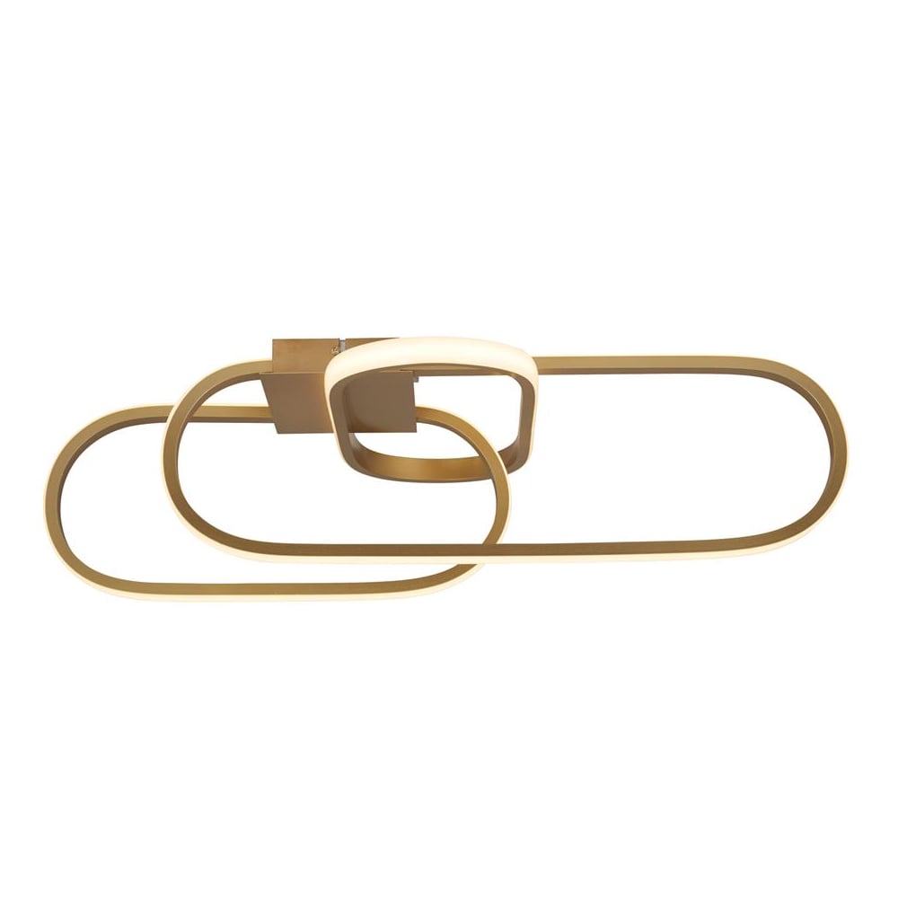 Product photograph of Clip Led Triple Loop Shape Flush Ceiling Light In Gold from Furniture in Fashion