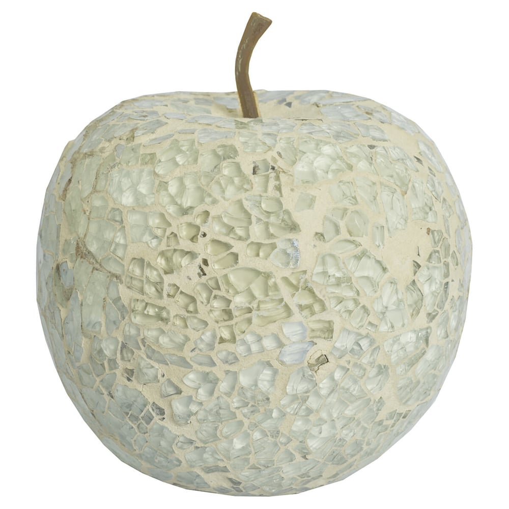 clisson decorative mosaic glass apple fruit in white