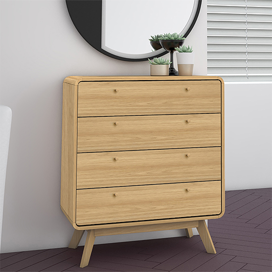 clive wooden chest of 4 drawers in oak