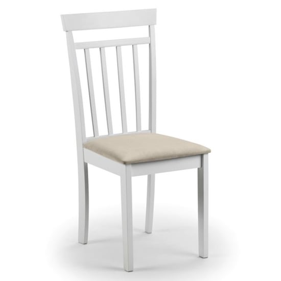 Read more about Calista wooden dining chair in white with ivory seat