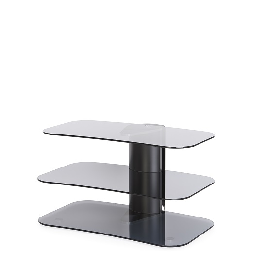 Coaster Glass TV Stand Small In Grey With Black Metal Column ...