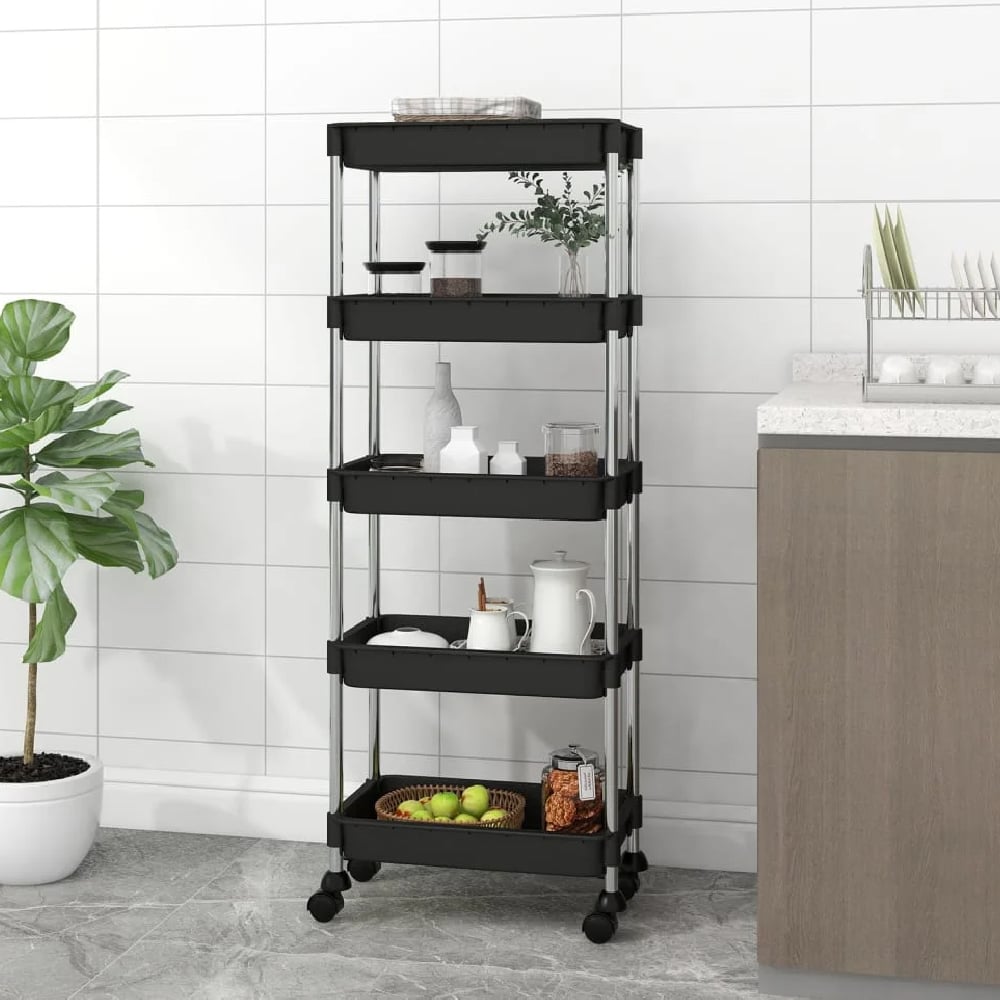 Read more about Cobleskill abs plastic 5 tier kitchen trolley in black