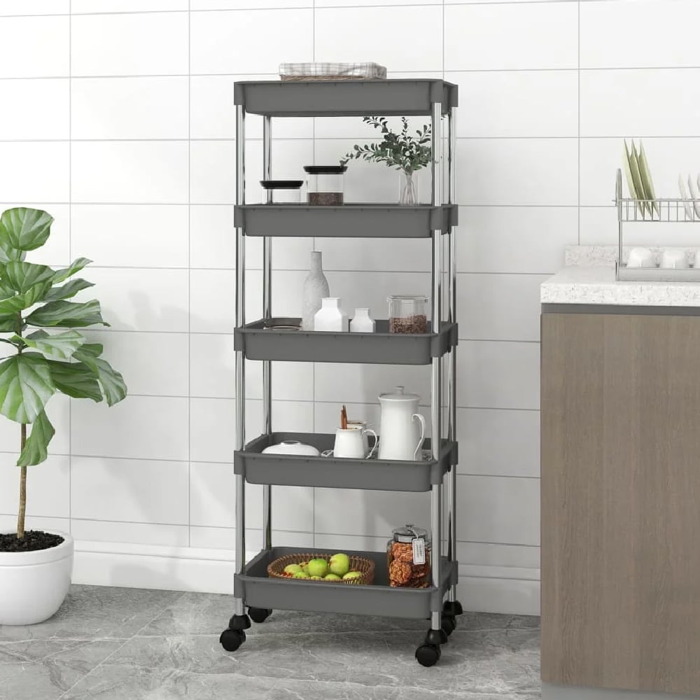 Read more about Cobleskill abs plastic 5 tier kitchen trolley in grey