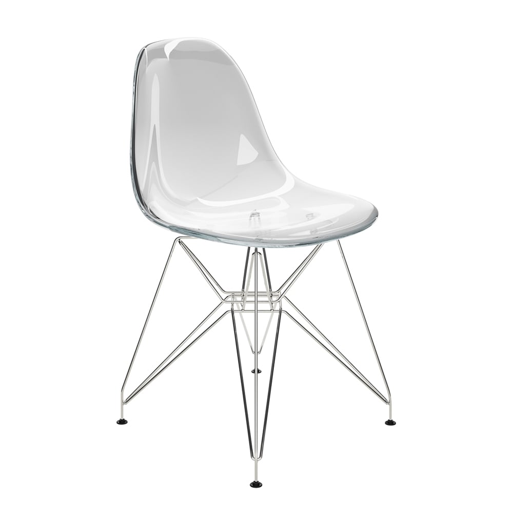 Coco Clear Plastic Dining Chair With Silver Legs