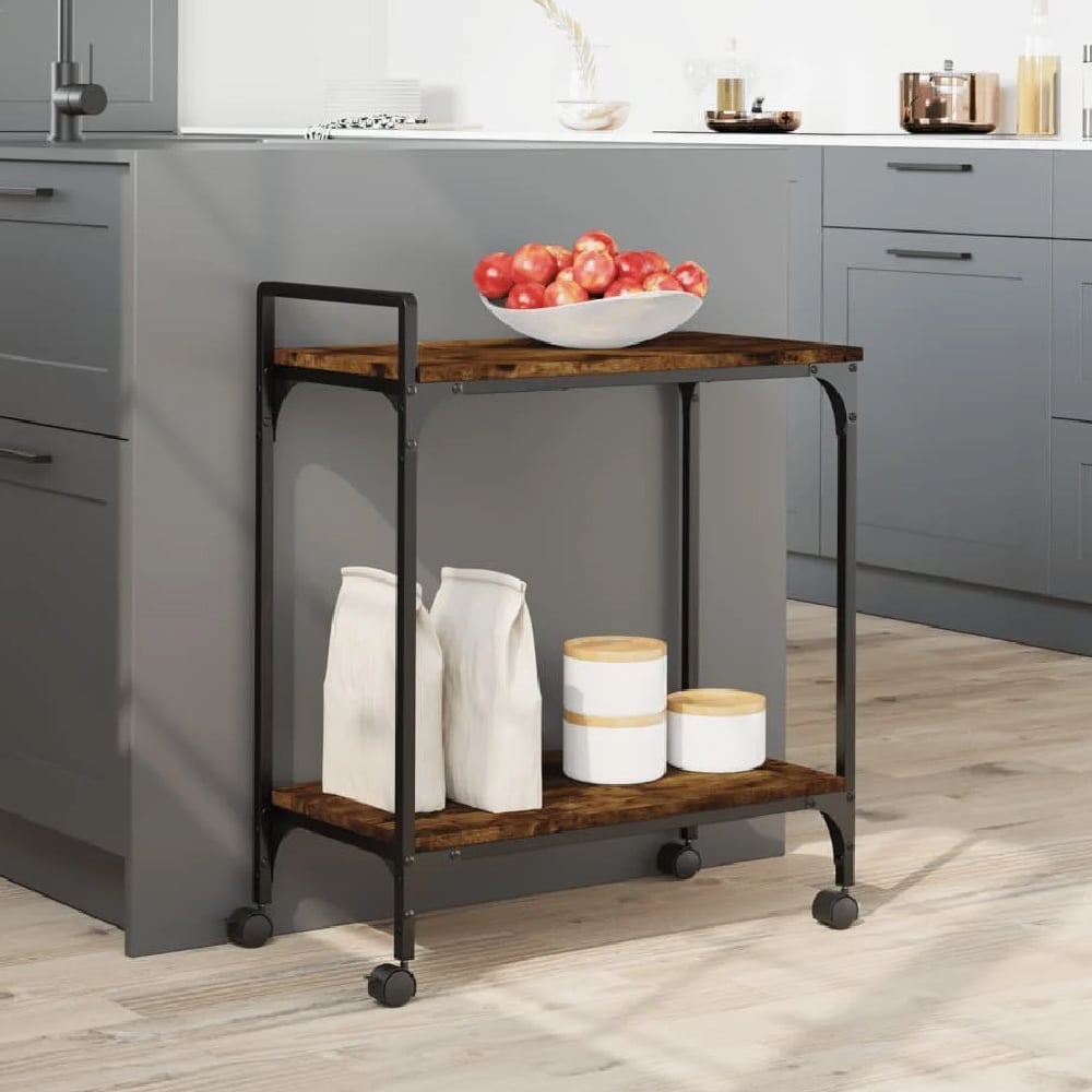 Read more about Cohasset wooden kitchen trolley with 2 shelves in smoked oak