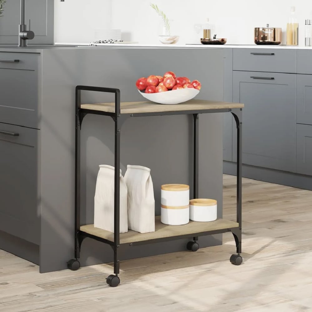 Read more about Cohasset wooden kitchen trolley with 2 shelves in sonoma oak