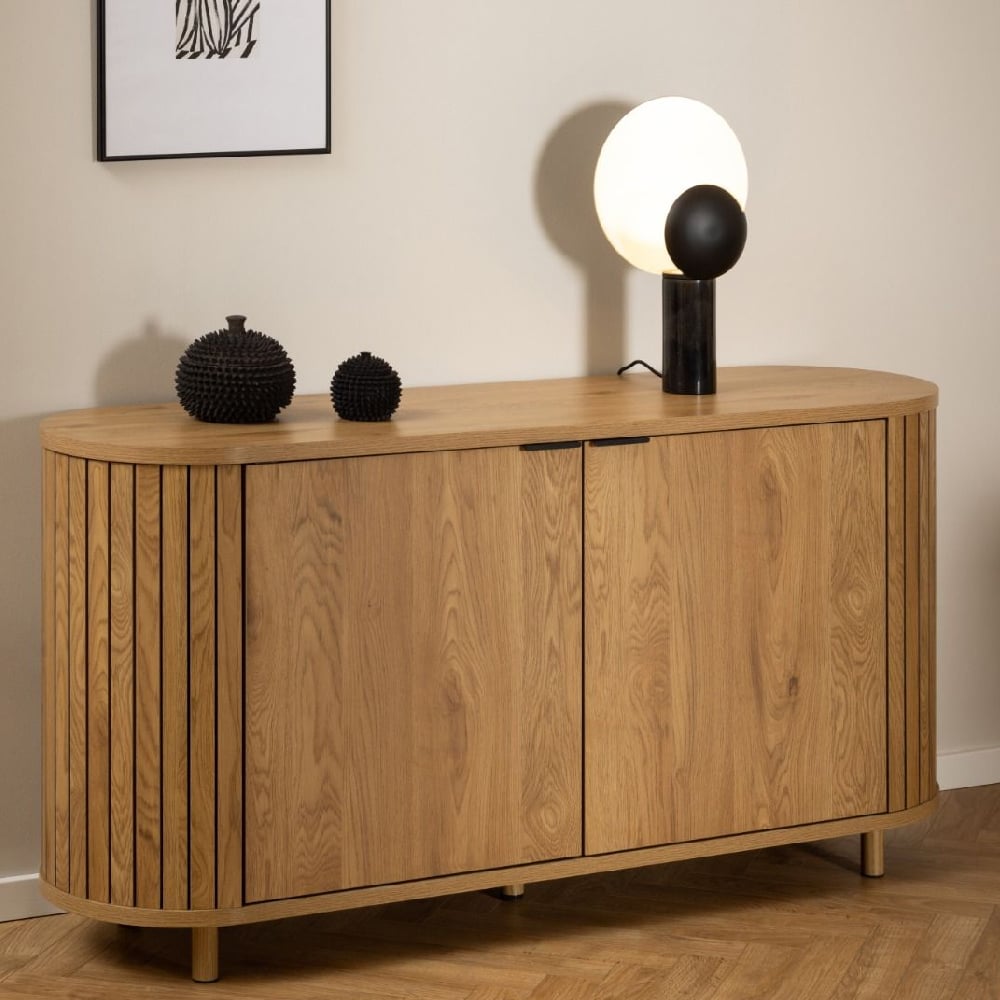 Product photograph of Colima Wooden Storage Cabinet With 2 Doors In Oak from Furniture in Fashion