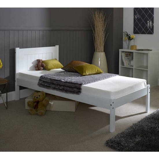 Photo of Colman wooden single bed in white
