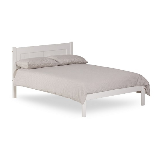Product photograph of Colman Wooden Small Double Bed In White from Furniture in Fashion