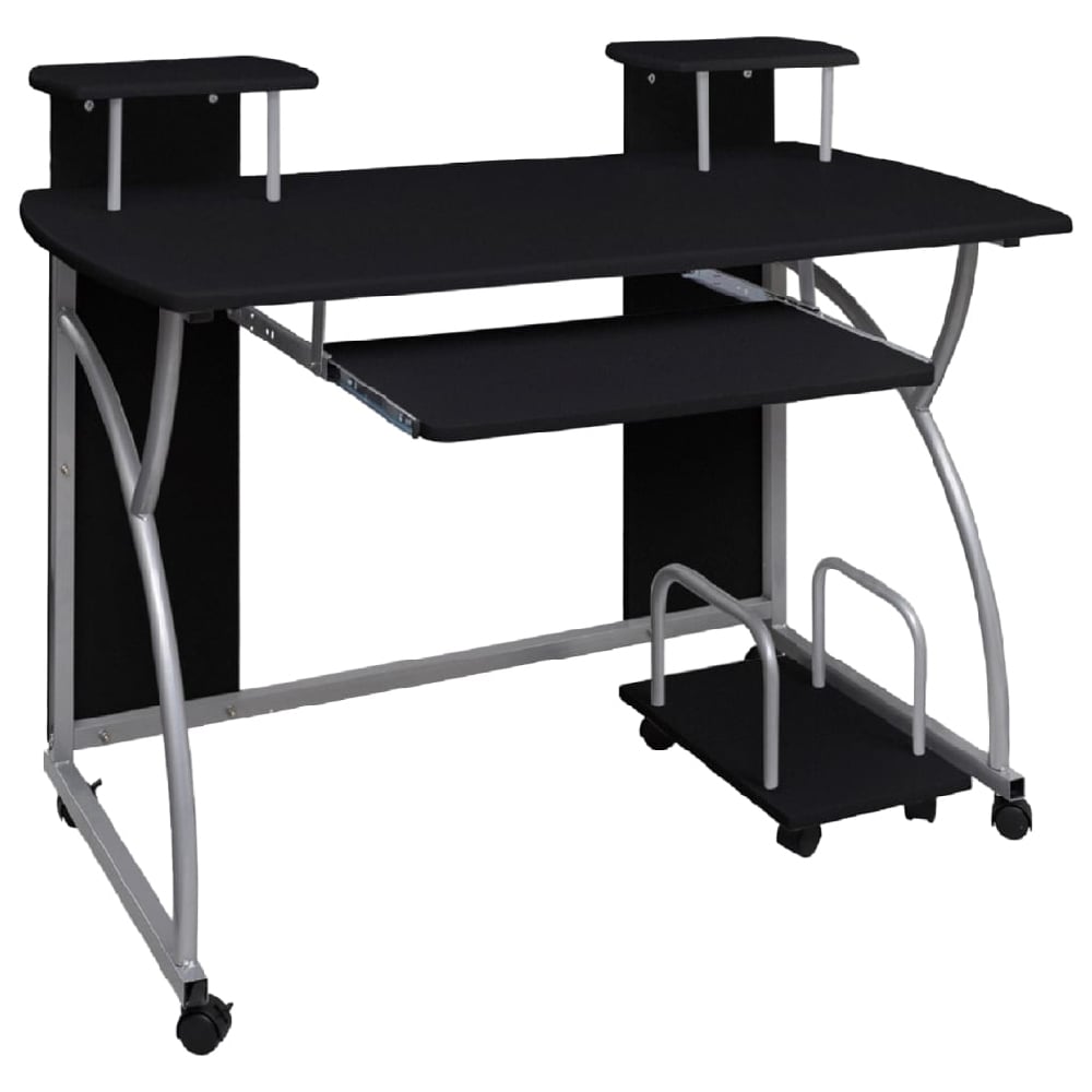 colquitt wooden straight computer desk in black