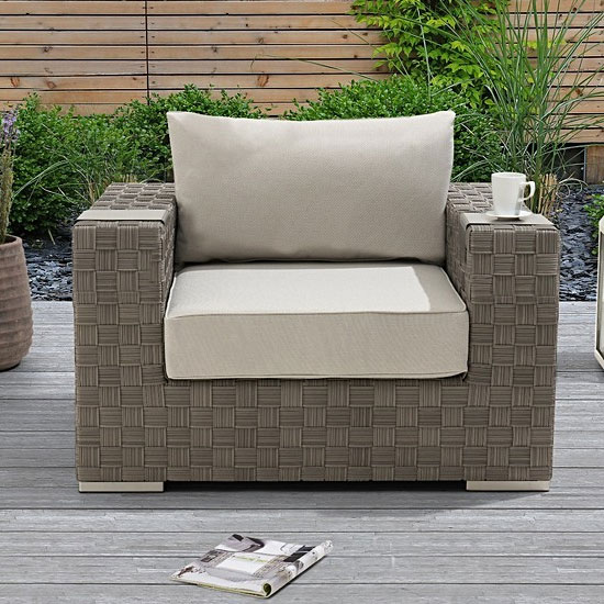 Coalmine Wicker Weave Garden Armchair In Grey | Furniture in Fashion
