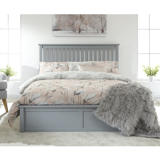 Read more about Castleford wooden ottoman king size bed in grey