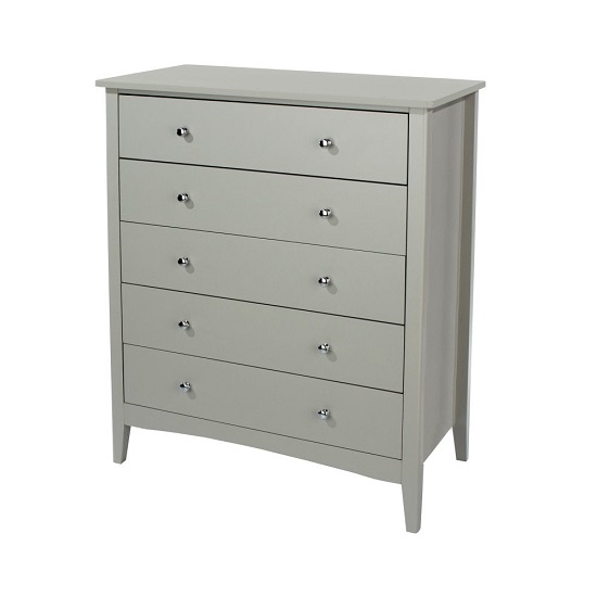 Comodo Tall Chest Of Drawers In Grey With Five Drawers Furniture In