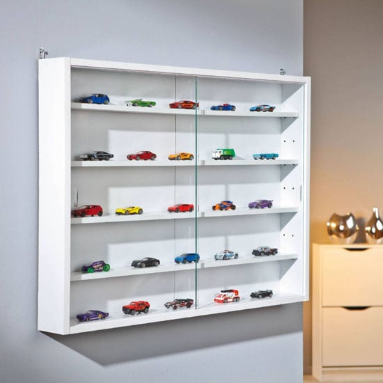 Compilati Fibre Wall Mounted Glass Display Cabinet In White | Furniture ...