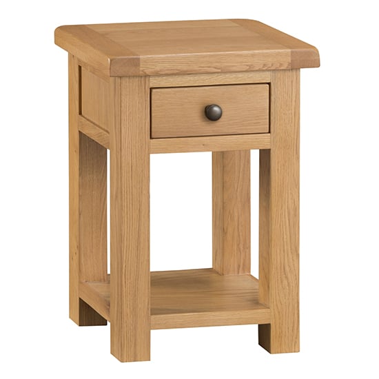 Photo of Concan wooden 1 drawer side table in medium oak