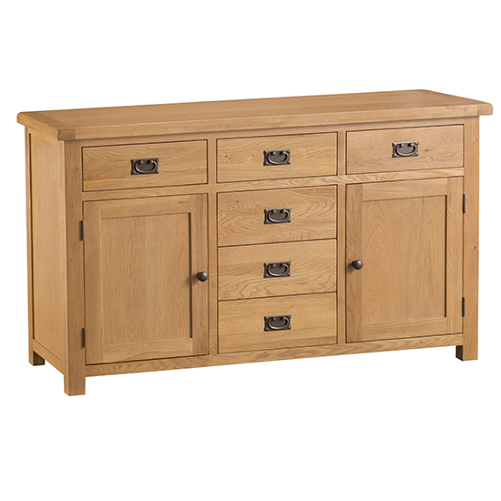 Product photograph of Concan Wooden 2 Doors And 6 Drawers Sideboard In Medium Oak from Furniture in Fashion