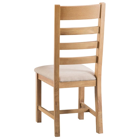 Concan Ladder Back Fabric Seat Dining Chair In Medium Oak | Furniture ...