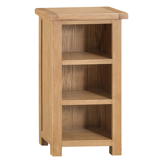 Product photograph of Concan Narrow Wooden Bookcase In Medium Oak from Furniture in Fashion