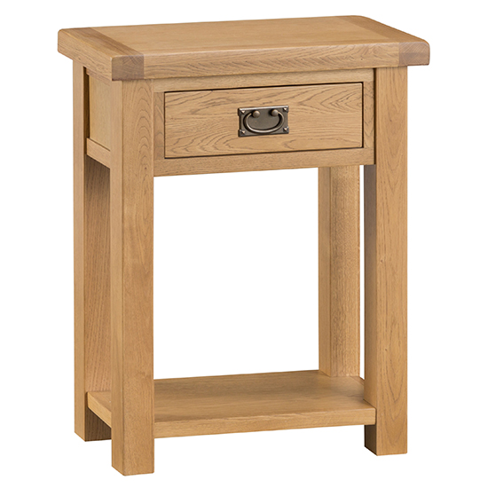 Product photograph of Concan Wooden Side Table In Medium Oak from Furniture in Fashion