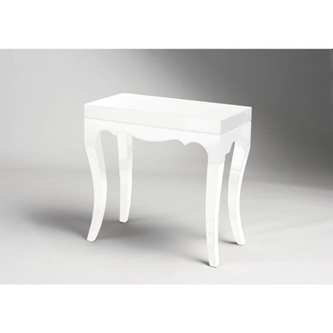 Product photograph of Roccoco High Gloss Accent Table In White from Furniture in Fashion